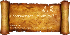 Landsberger Renátó névjegykártya
